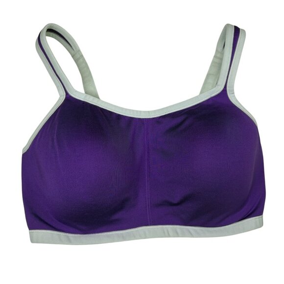 Natori Purple & White Yogi Convertible Underwire Sports Bra Women's Size 32DD - Picture 1 of 5
